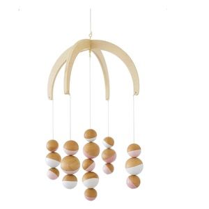 NIB Petunia Pickle Bottom Dreaming in Dax wooden mobile - pink and white